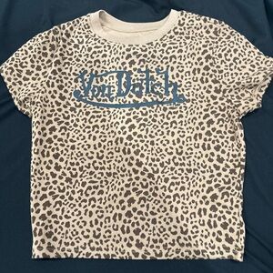 Leopard print Von Dutch cropped tshirt